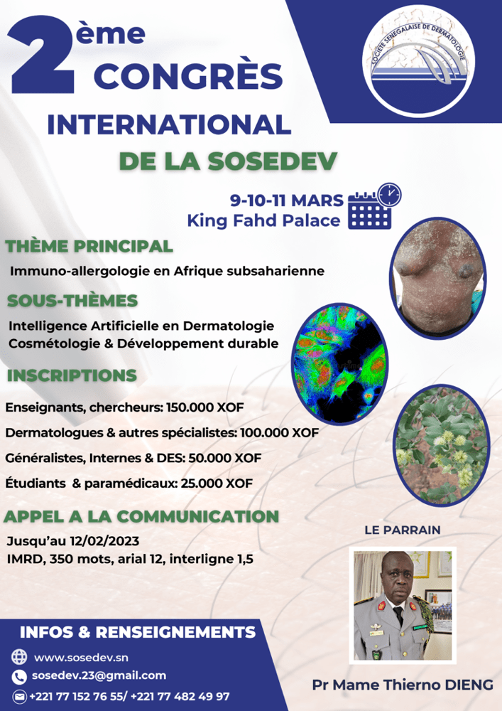 2ème congrès International de la Société Sénégalaise de Dermatologie (SOSEDEV)